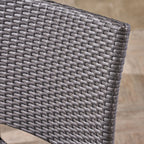 29" Outdoors PE Rattan Armless Barstools with Woven Finish - Grey
