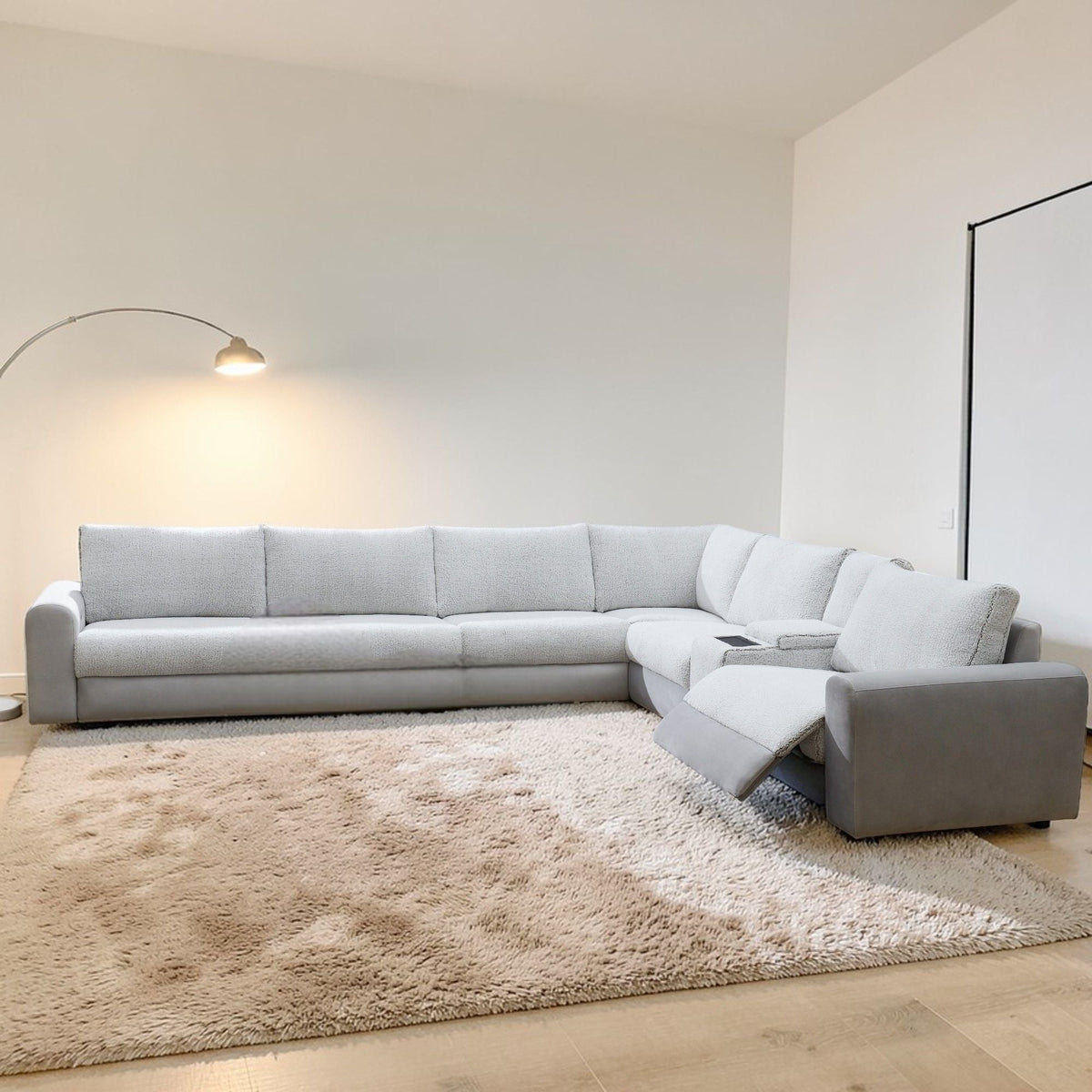Modular Power Recliner Sectional with Cup Holders and Wireless Charging - Gray
