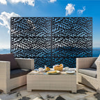 Metal Privacy Screen Room Divider with Freestanding Design - Black