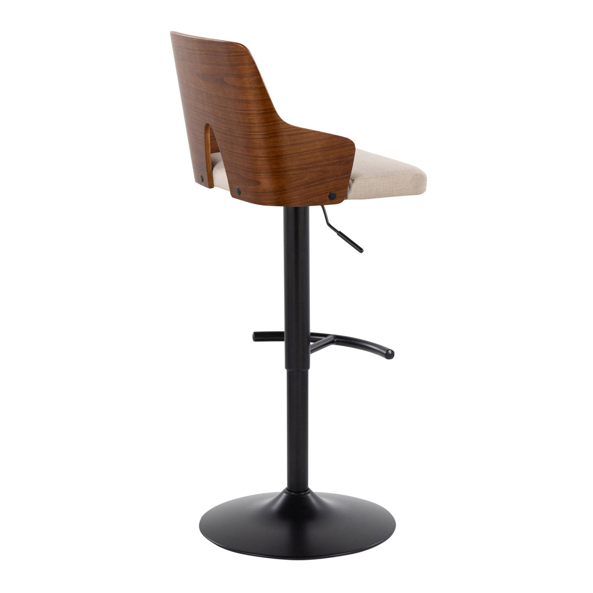 Mid Century Modern Adjustable Barstool Set with Swivel - Pearl Silver or Black