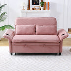 Modern Fabric Sofa Bed with Adjustable Armrests and Backrests - Multiple Colors