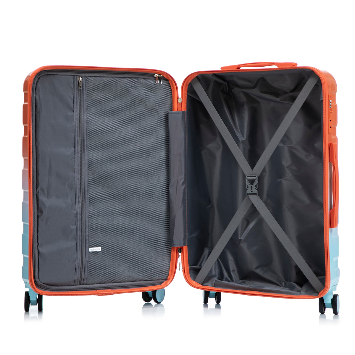 3-Piece Spinner Wheel Luggage Set with Silent Wheels - Blue Red
