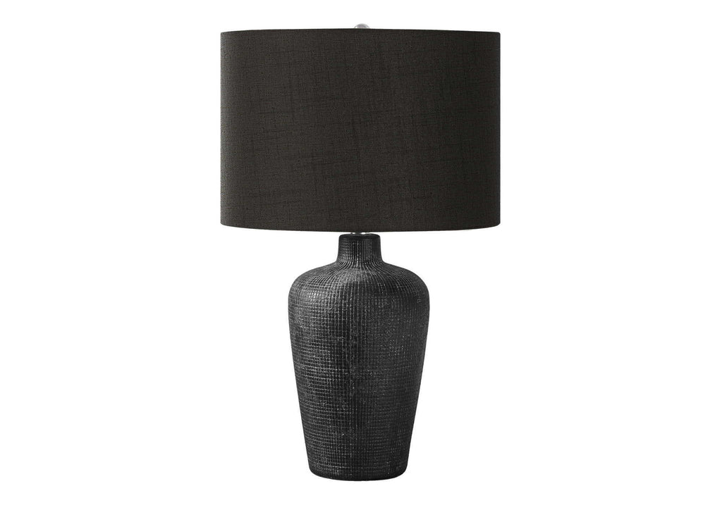 Contemporary Ceramic Table Lamp with Fabric Shade - Black