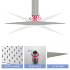 10" Square Rainfall Shower Head with 360° Adjustability – Multiple Colors