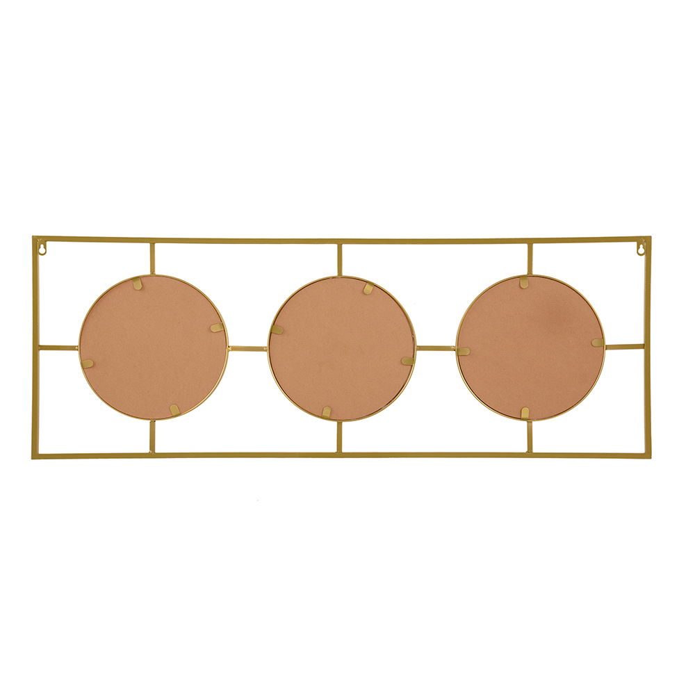 Rectangular 3-Piece Wall Mirror with Iron Frame - Gold or White
