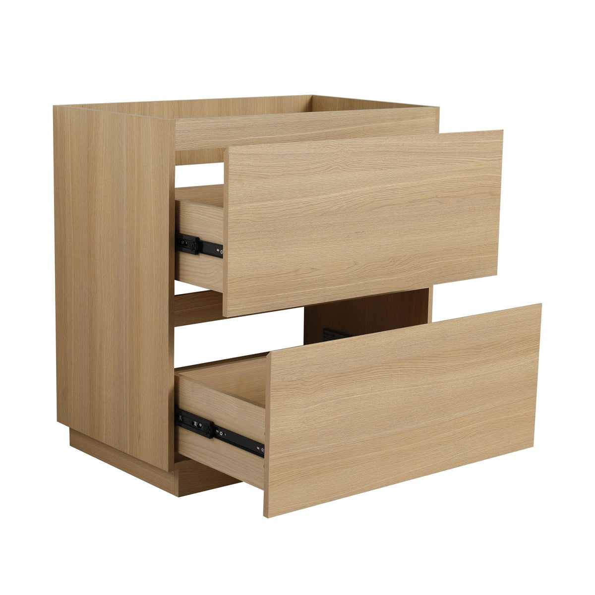 Modern Freestanding Bathroom Vanity Cabinet with Double Drawer - Light Brown or Dark Brown