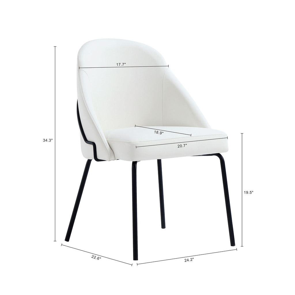 Modern Vegan Upholstered Dining Chair with High-Density Foam - Beige, Gray, or White