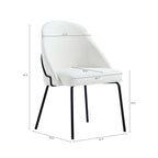 Modern Vegan Upholstered Dining Chair with High-Density Foam - Beige, Gray, or White