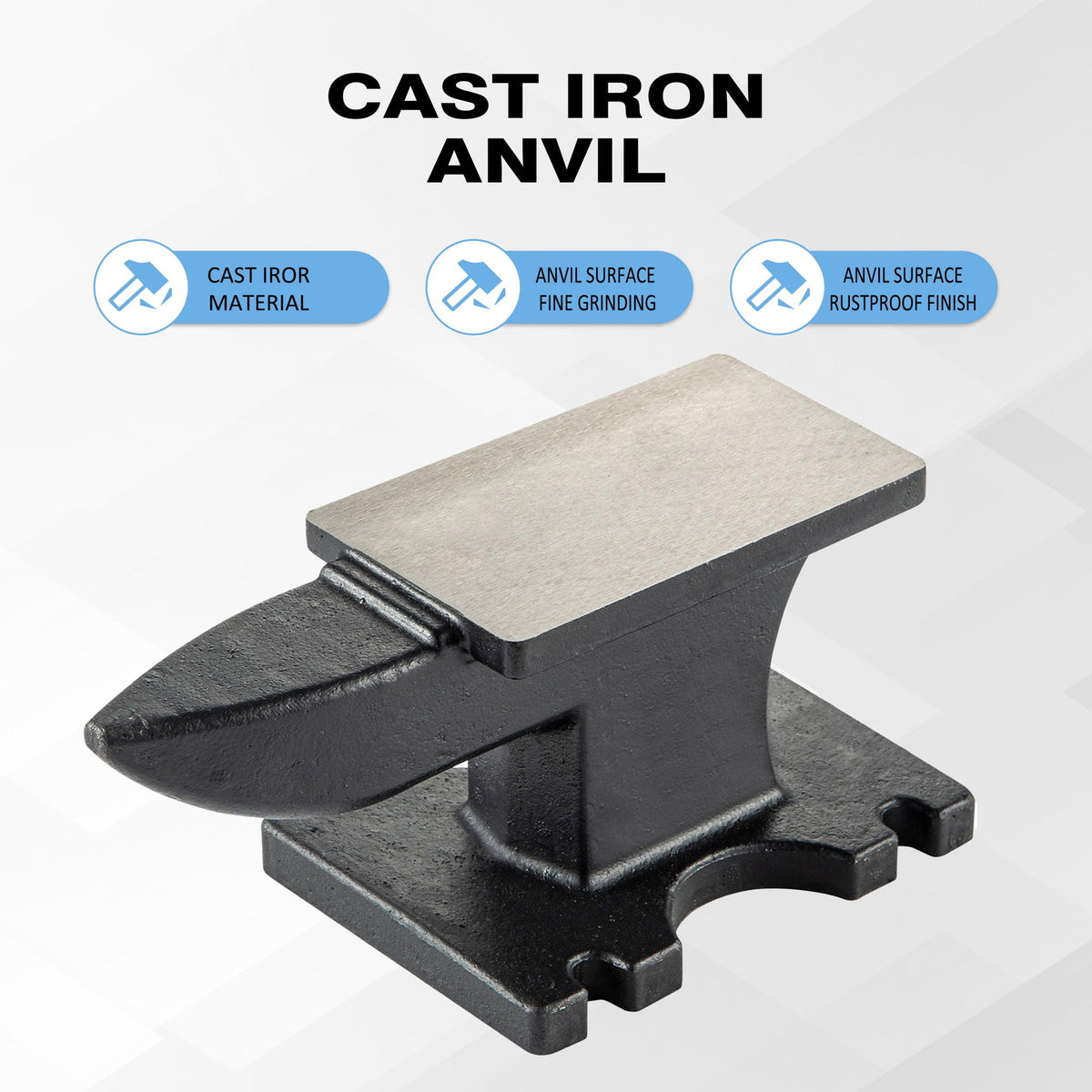 Single Horn Anvil with Stable Base - Black