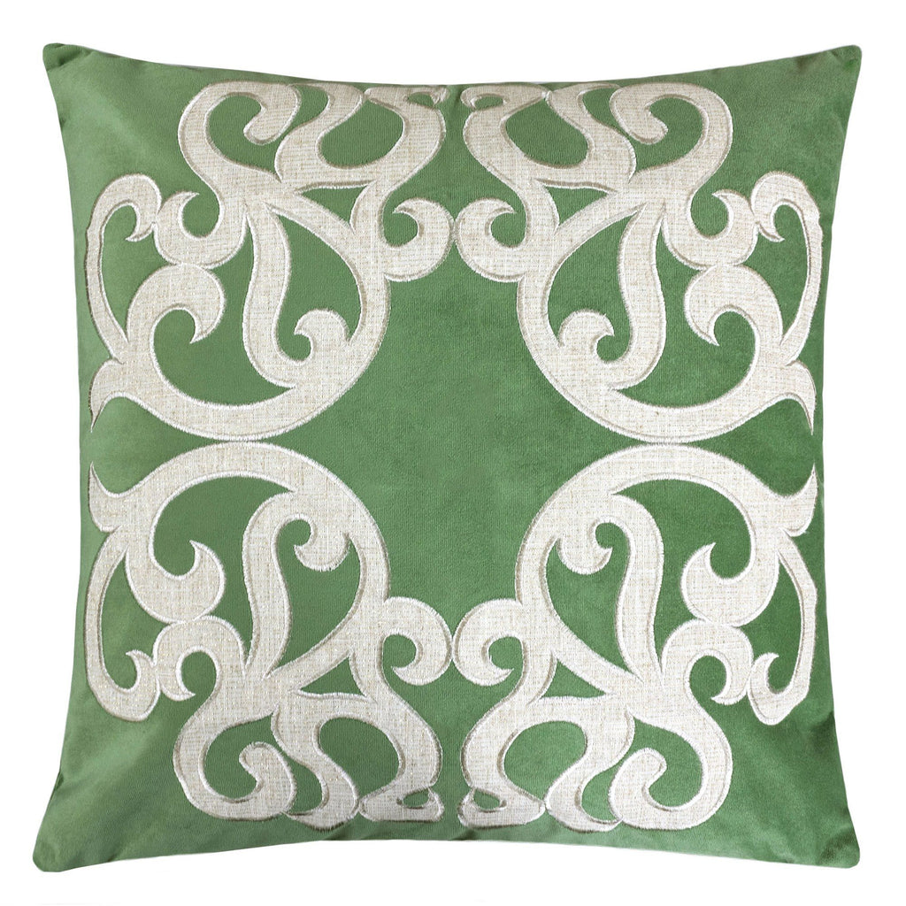 Vintage Vine Pillow Covers with Hidden Zipper - Green