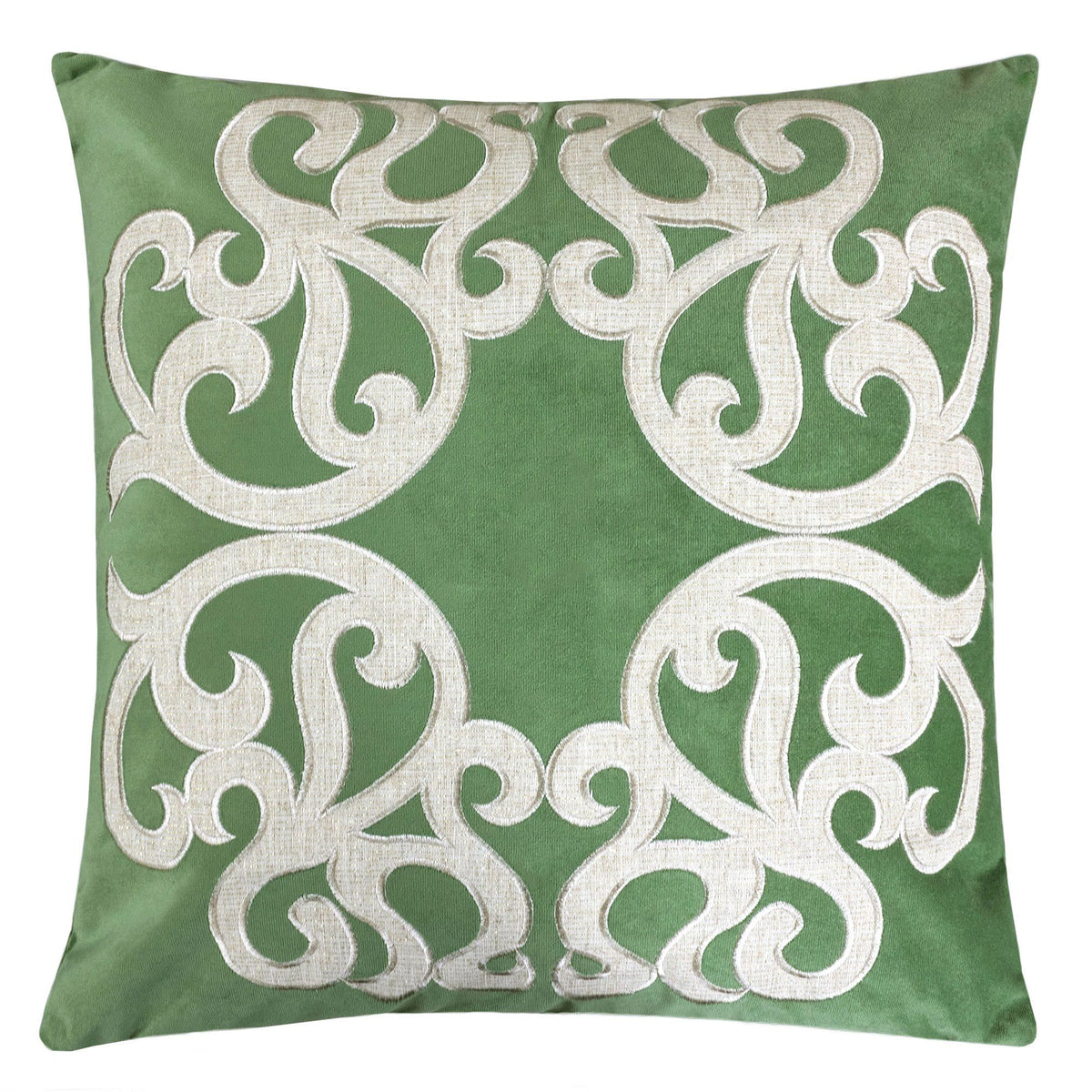 Vintage Vine Pillow Covers with Hidden Zipper - Green