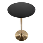 Pebble Adjustable Height Table with Metal Base and Wood Top - White or Black