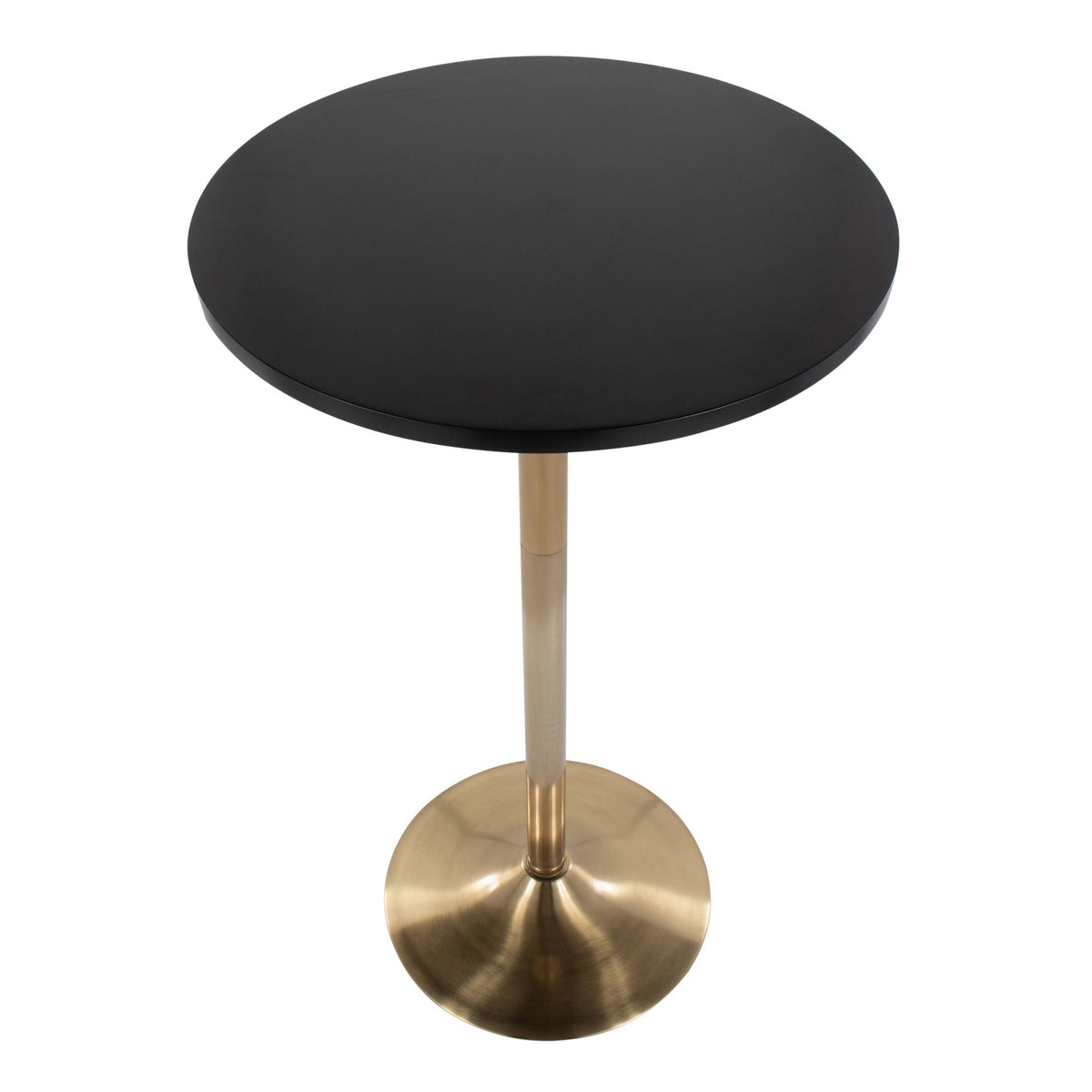Pebble Adjustable Height Table with Metal Base and Wood Top - White or Black