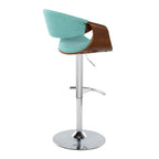 Mid Century Modern Adjustable Barstool Set with Swivel and Footrest - Multiple Colors