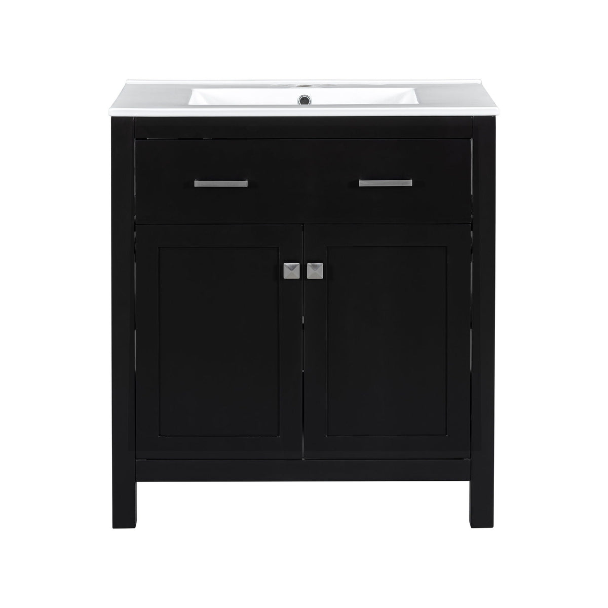 Modern Bathroom Vanity with Ceramic Sink and Soft Close Doors - Multiple Colors