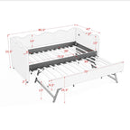 Gingham Daybed with USB Charging Port and Wave-Shaped Design - Multiple Colors