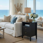Fluted Nightstand with 2 Drawers and Soft-Close Slides - Multiple Colors