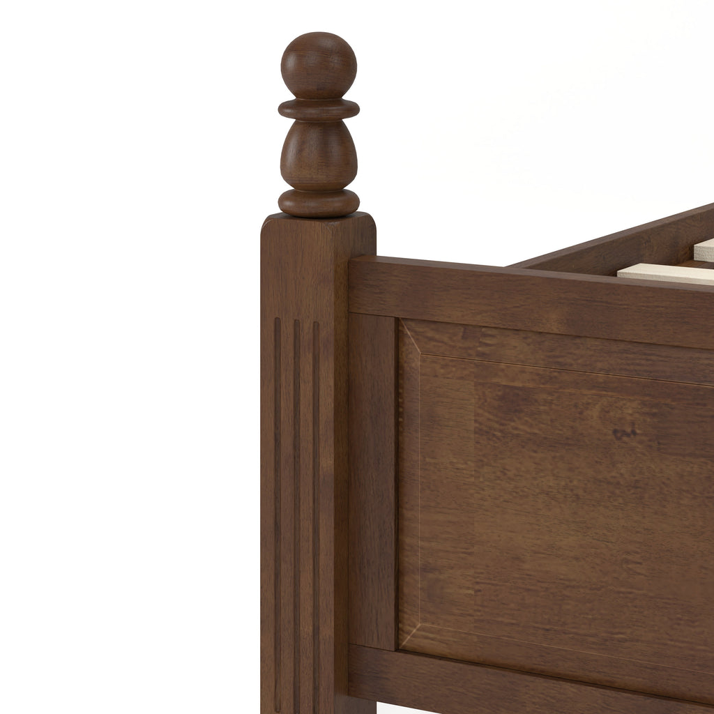 King Size Farmhouse Solid Wood Platform Bed Frame with 50.8" Tall Headboard - Walnut