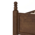 King Size Farmhouse Solid Wood Platform Bed Frame with 50.8" Tall Headboard - Walnut