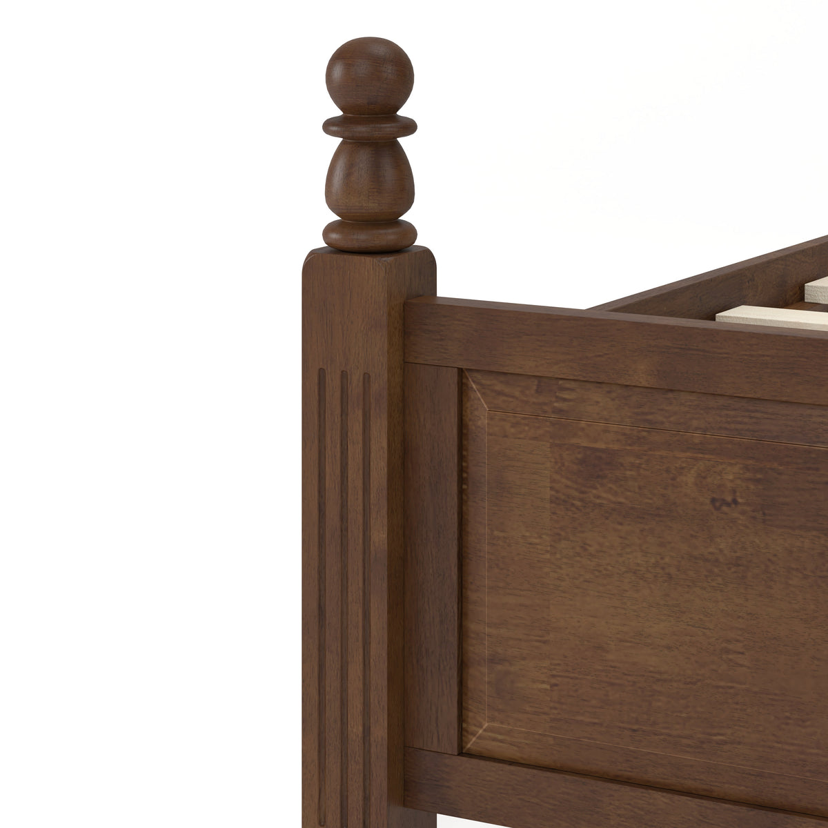 King Size Farmhouse Solid Wood Platform Bed Frame with 50.8" Tall Headboard - Walnut