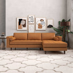 Corner Sectional Sofa with Removable Cushions - Orange