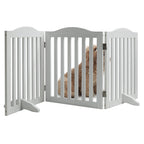 Wooden Freestanding Foldable Pet Gate with Solid Wood Construction - 24 Inch