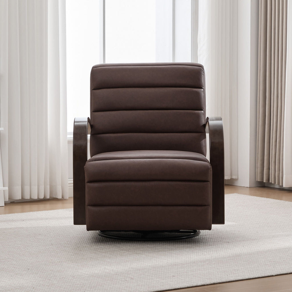 360° Swivel Accent Chair with Armrests - Dark Brown or Dark Gray