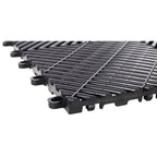 25pcs Plastic Garage Floor Mats with Interlocking Non-Slip Surface - Black or Yellow