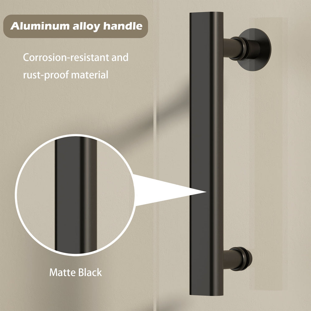 47-49" W × 72" H Pivot Shower Door with Easy-Clean Coating - Matte Black