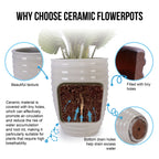 White Flowerpot Planter with Durable Construction - White