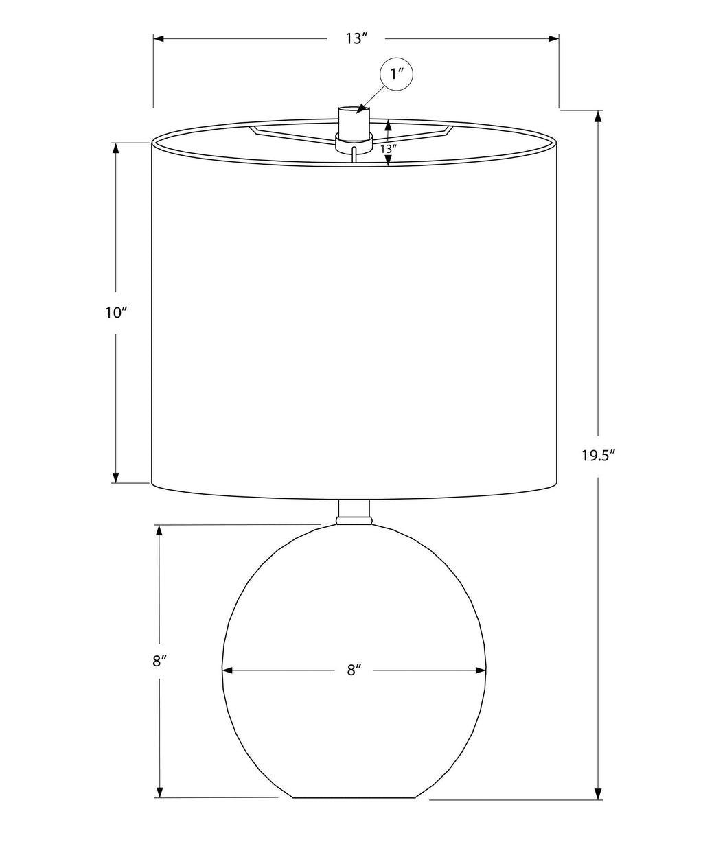 Table Lamp Lighting with Concrete Base and Drum Shade - Beige or Gray