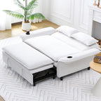 Modern Fabric Sofa Bed with Adjustable Armrests and Backrests - Multiple Colors