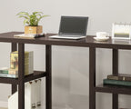Mahogany Writing Desk with Storage Shelves - 60 Inch Wide