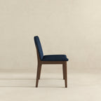 Mid-Century Modern Solid Wood Dining Chair Set with Fabric Upholstery - Multiple Colors