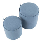 Contemporary Nesting Ottoman Set with Flip Tray Top - Multiple Colors