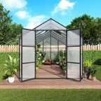 Gain Height Windproof Greenhouse with Heavy-Duty Frame - Black