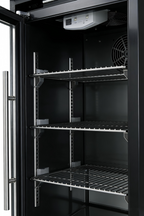 Black Single Door Fridge Cabinet with Stainless Steel Construction - Black