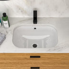 Modern Ceramic Undermount Bathroom Sink with Overflow - White or Black
