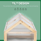 Raised Garden Bed with Polycarbonate Greenhouse - Natural