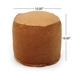 Cylinder Pouf Ottoman with Polystyrene Bead Filling - Dark Gray or Dark Brown