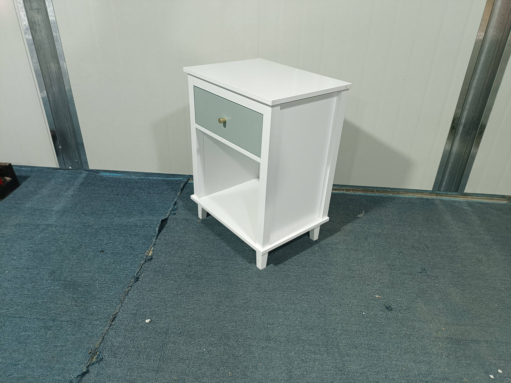 26.77''H Wooden Nightstand with Drawer and Shelf - Sage