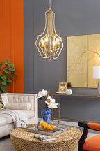 4 Light Chandelier - Adjustable Hanging Light Fixture