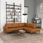 L-Shaped Sectional Sofa with Modern Design - Light Brown