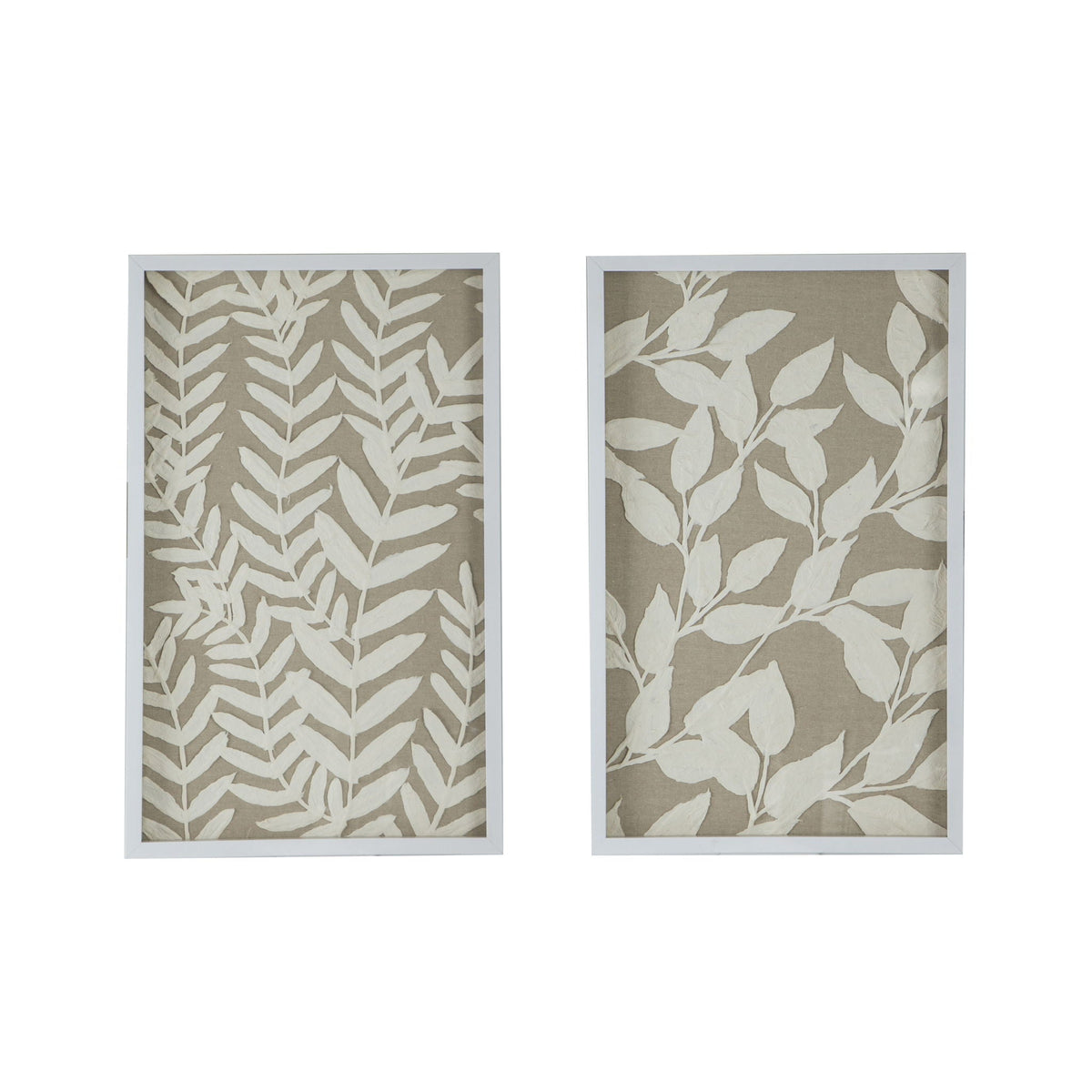 Shadow Box Wall Decor with Paper Florals – White