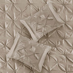 7 Piece Tufted Comforter Set Taupe Queen