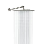 Luxury Rain Shower Head with Adjustable Arm - Brushed Nickel