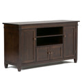 Solid Wood TV Media Stand with Ample Storage - Dark Brown