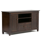 Solid Wood TV Media Stand with Ample Storage - Dark Brown