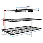 Overhead Garage Storage Rack with Crank System - Black or White