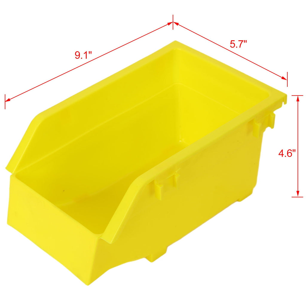 90 Parts Bin Shelving Storage Organizer with Locking Wheels - Black/Yellow